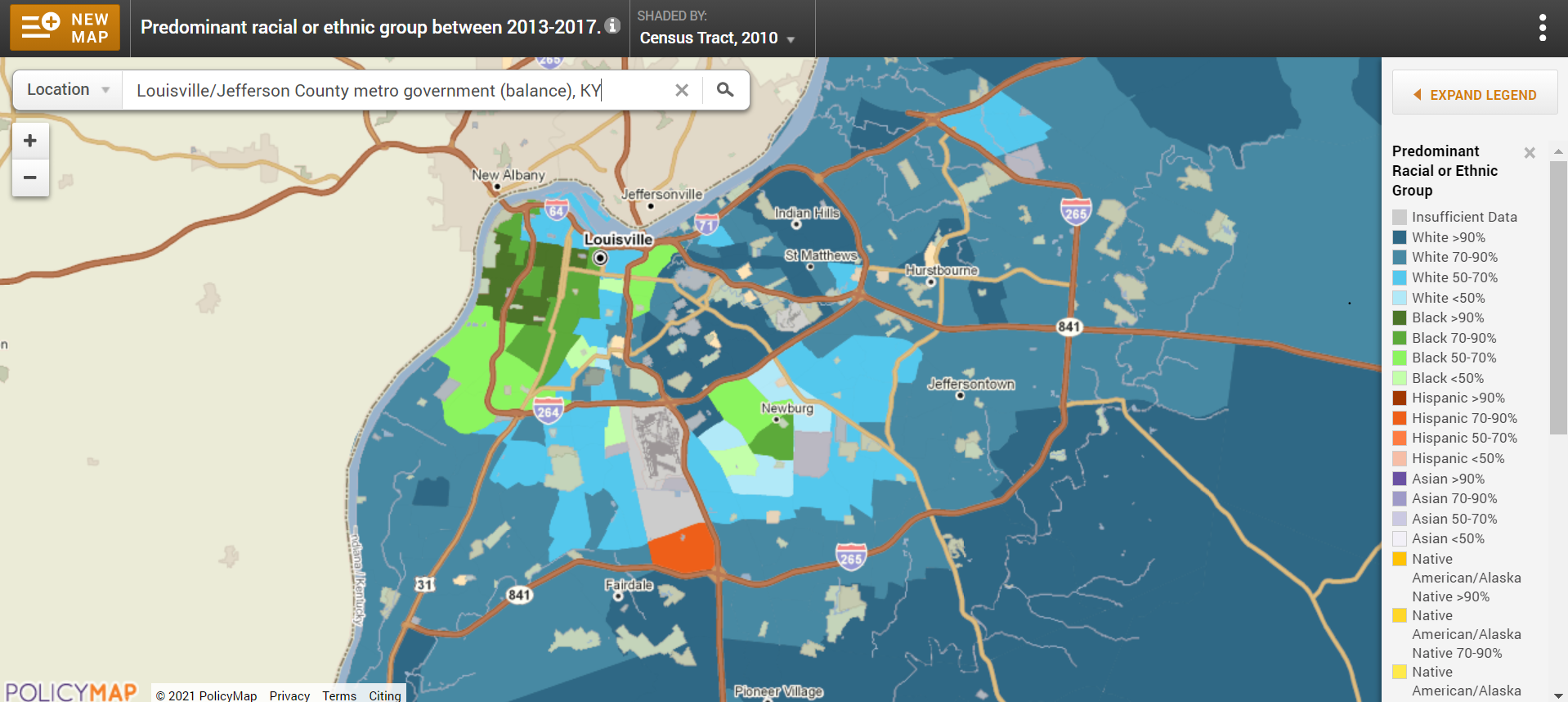 louisville predominant race ethnicity 1